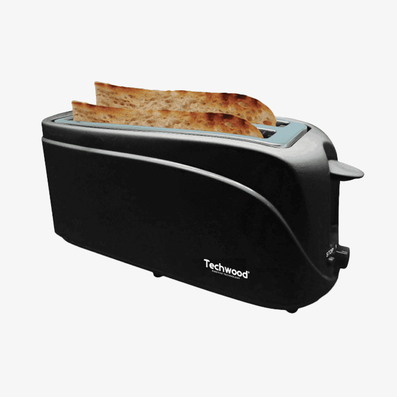 Toaster noir spécial baguette 2 fentes longues- TGP-506