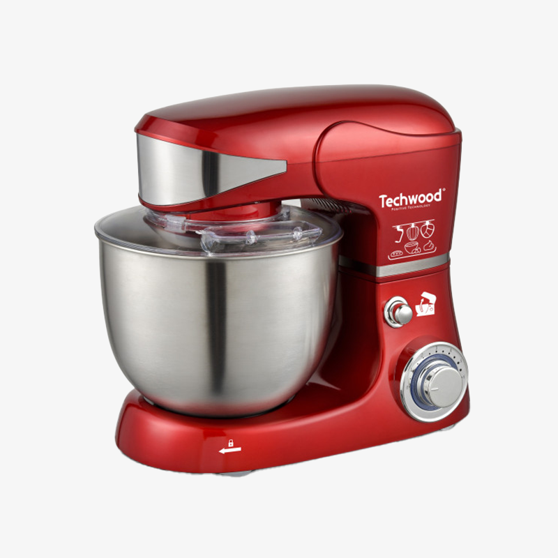 Techwood-TRO-1055 Robot pétrin Rouge bol inox